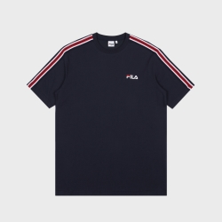 Fila Signature Striped - Miesten Poolopaita - Laivastonsininen | FI-70026